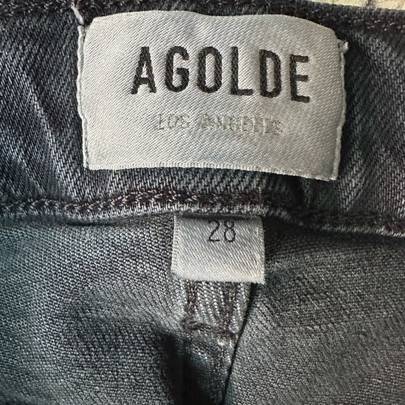 Agolde Kye Jeans Women’s Black Mid-Rise Straight Crop Leg 28 - Picture 10 of 10